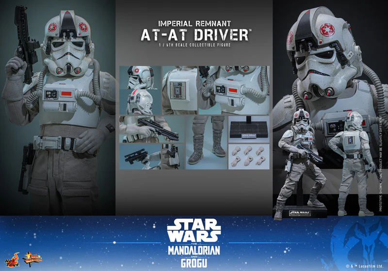 HOT TOYS MOVIE MASTERPIECE SERIES MMS845 STAR WARS THE MANDALORIAN & GROGU IMPERIAL REMNANT AT-AT DRIVER ACTION FIGURE [PRE ORDER] - Image 14