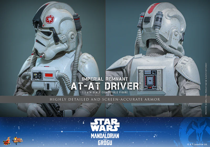 HOT TOYS MOVIE MASTERPIECE SERIES MMS845 STAR WARS THE MANDALORIAN & GROGU IMPERIAL REMNANT AT-AT DRIVER ACTION FIGURE [PRE ORDER] - Image 8