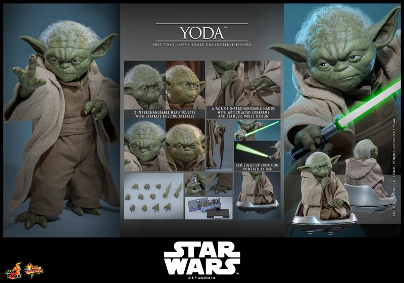 HOT TOYS MOVIE MASTERPIECE SERIES MMS878 STAR WARS EPISODE III REVENGE OF THE SITH YODA ACTION FIGURE [PRE ORDER] - Image 8