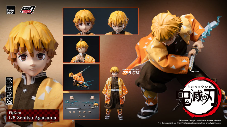 THREEZERO DEMON SLAYER KIMETSU NO YAIBA FIGZERO 1/6TH SCALE COLLECTIBLE ZENITSU AGATSUMA ACTION FIGURE [PRE ORDER] - Image 15